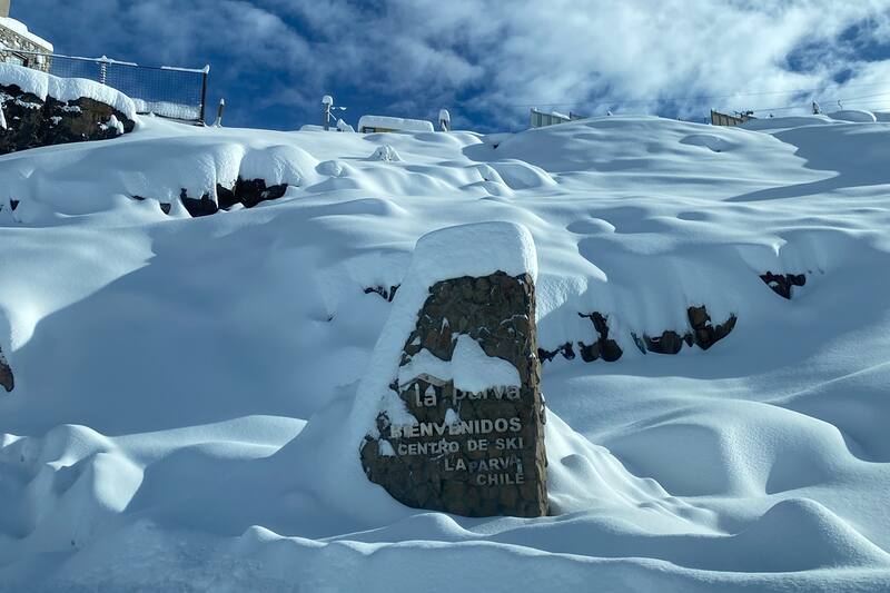 El centro está completamente nevado.