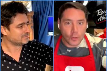 “Se quiere parecer a la Begoña Basauri”: Francisca Allende, esposa de Jorge Zabaleta, irrumpió en el programa en vivo del actor y Pancho Saavedra