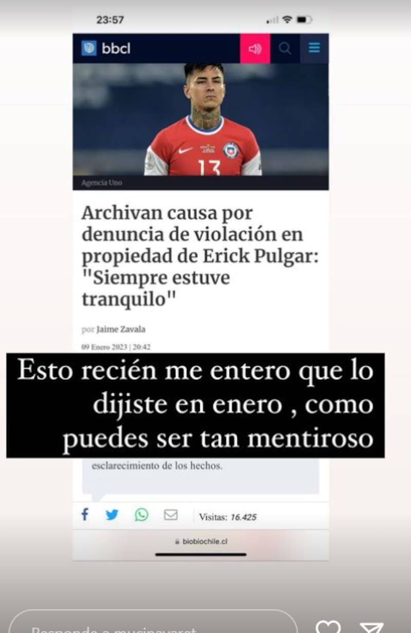 Críticas hacia Erick Pulgar, a quien acusan de cómplice.