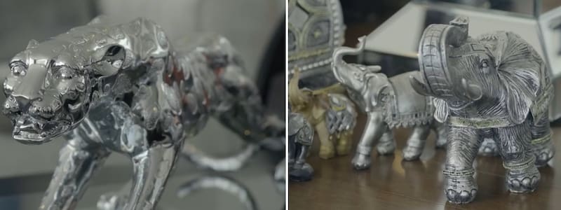 Figuras que decoran el hogar de Carla Ochoa. Créditos: Captura CHV