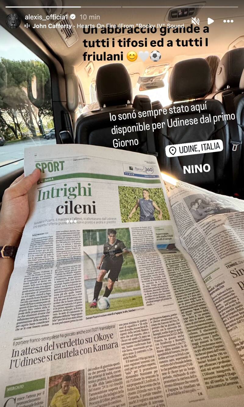 Deja sentido mensaje a hinchas del Udinese.