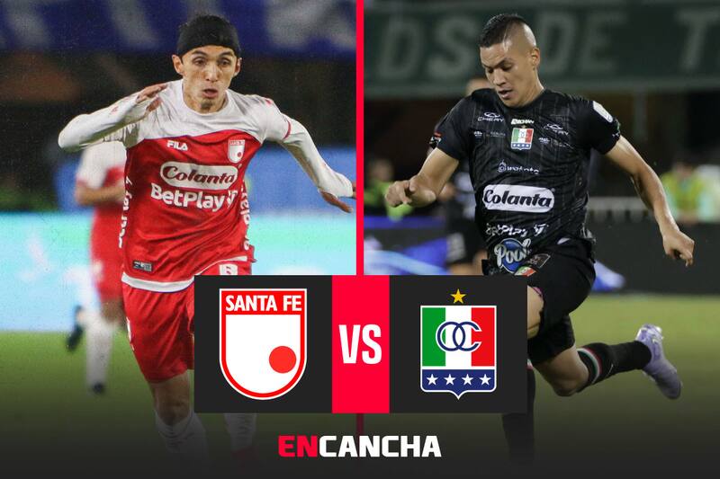 por la Liga Colombiana. Foto: RRSS Independiente Santa Fe y Once Caldas.