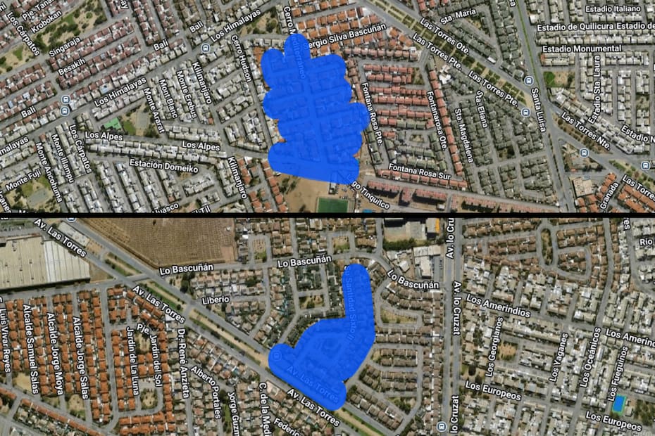 Sector afectado por el corte de luz.