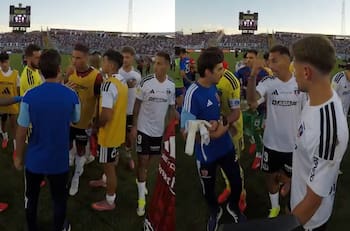 Tenso cruce de Meneghini en el Superclásico: Javier Correa se metió y lo encaró junto a jugadores de Colo Colo