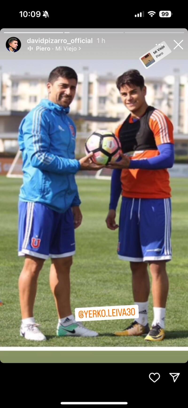 David Pizarro recordó su paso por la U en Instagram.