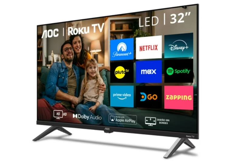 El artefacto tiene 32'' y pantalla LED.