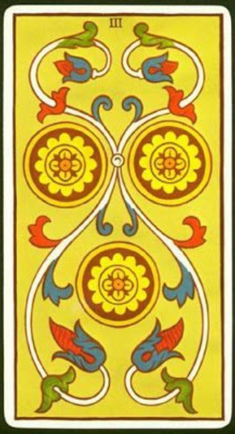 3 de oro invertido del Tarot de Marsella | Foto: EnLaHora