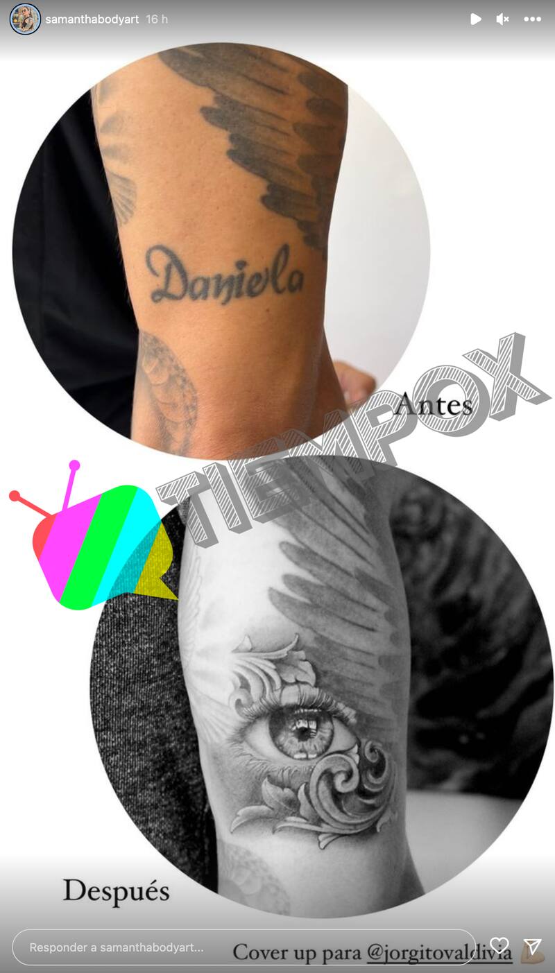 Jorge Valdivia se tapó tatuaje en honor a Daniela Aránguiz. Créditos: Instagram.
