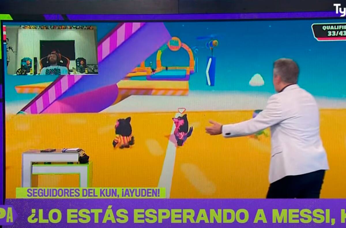 Insólito: Periodista argentino intentó entrevistar a Kun Agüero mientras jugaba Fall Guys