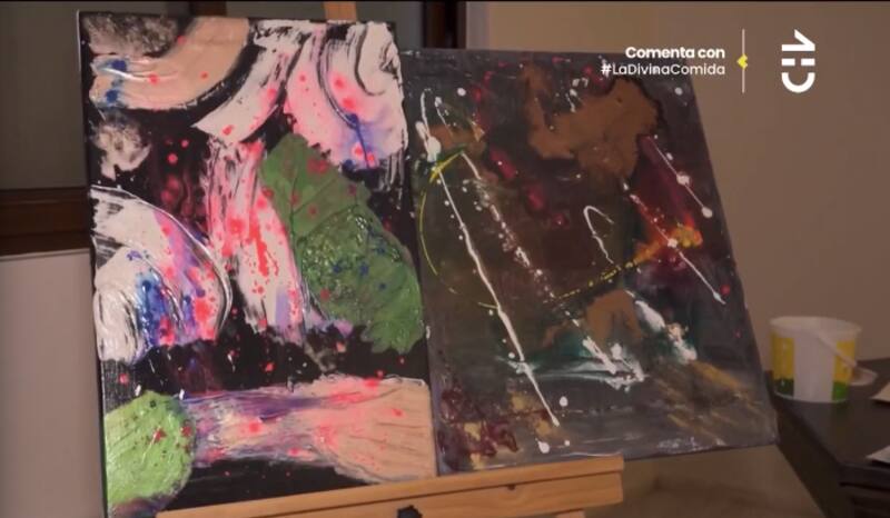 Obras de arte de Gisella Gallardo. Foto: CHV.