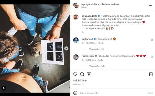 El argentino se convertirá por segunda vez en padre.