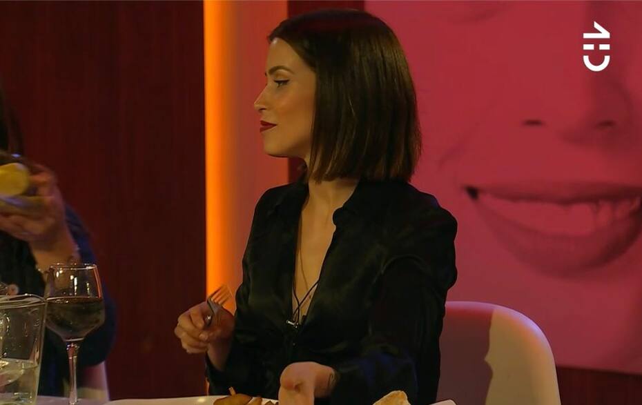 Constanza Capelli en la cena de nominados. Foto: CHV.
