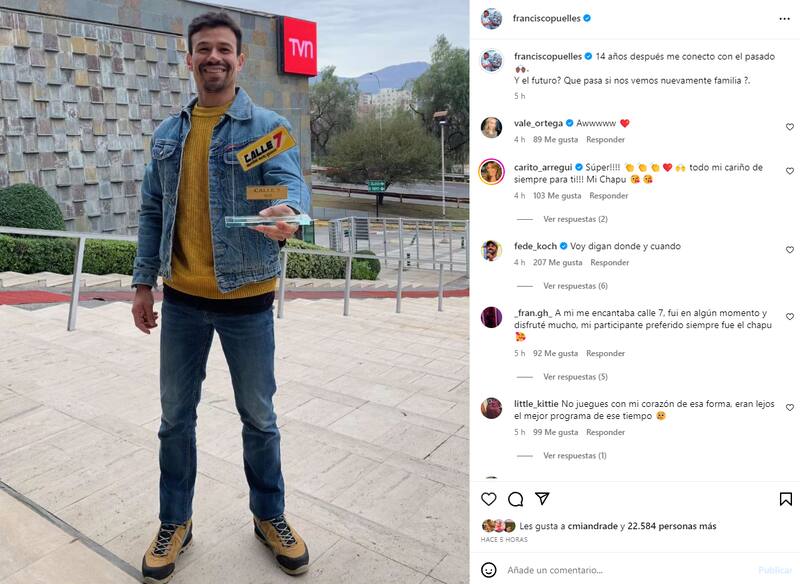 Chapu enciende rumores de regreso de "Calle 7" en Instagram con foto desde TVN.