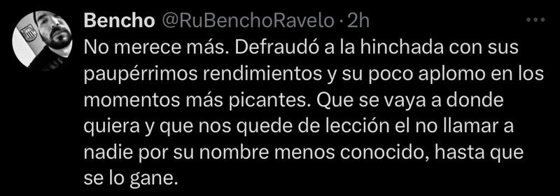 Hinchas de Alianza Lima no perdonaron a Gabriel Costa