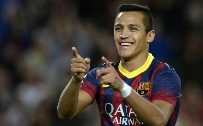 en un partido del Barcelona en la temporada 2013-14.