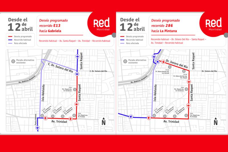 Estos son los mapas que muestran los cambios de los recorridos.