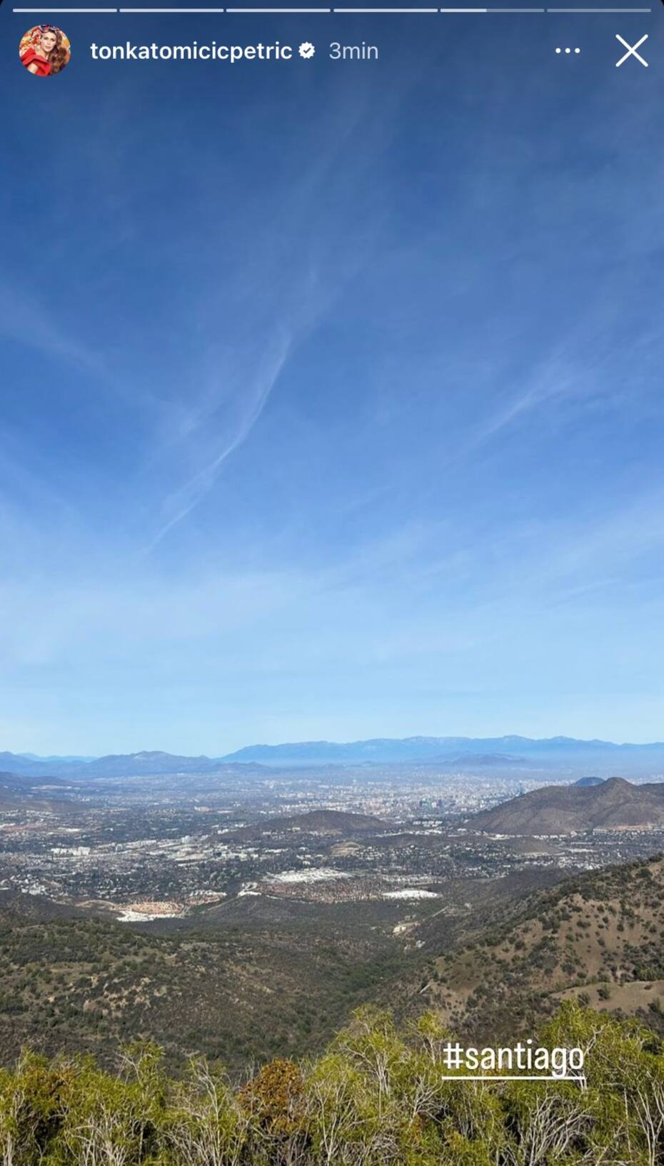 La vista que disfrutó Tonka Tomicic. Foto: Instagram.