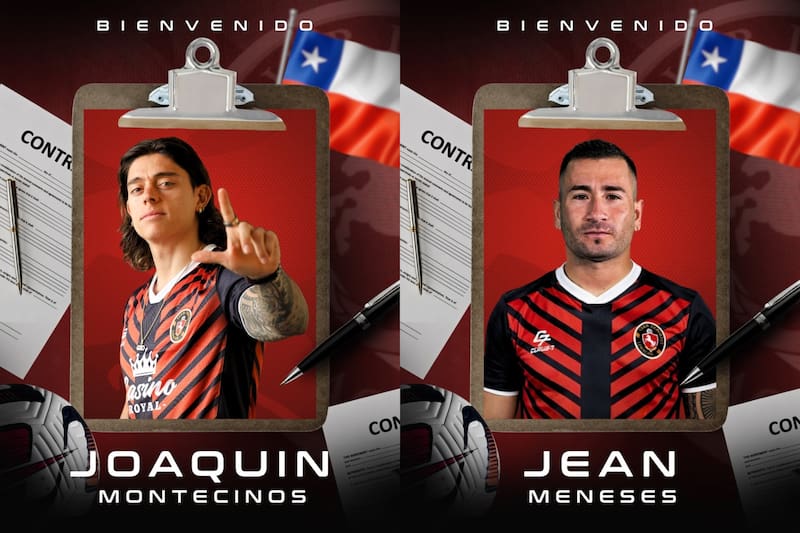 El club anunció la llegada de Joaquín Montecinos y Jean Meneses.