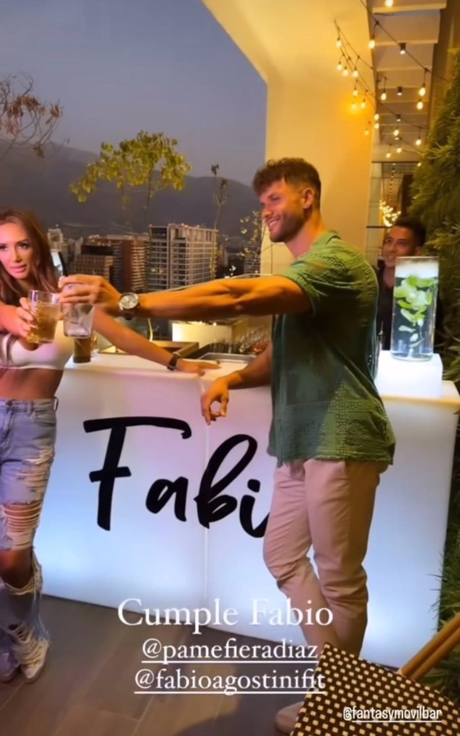 Fabio Agostini tuvo un bar en su cumpleaños.