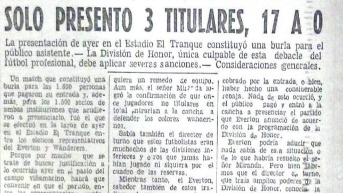 17-0 en un Clásico Porteño: Se cumplen 72 años de la mayor goleada en la historia del fútbol chileno