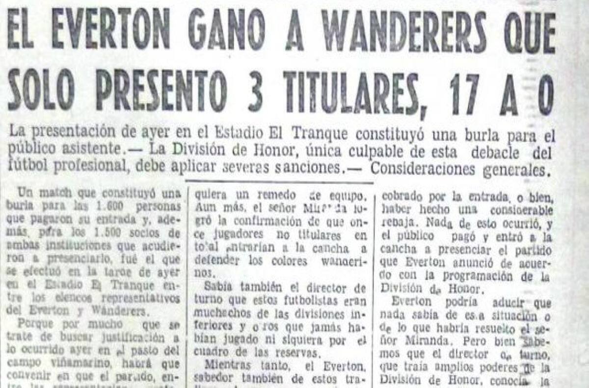 17-0 en un Clásico Porteño: Se cumplen 72 años de la mayor goleada en la historia del fútbol chileno