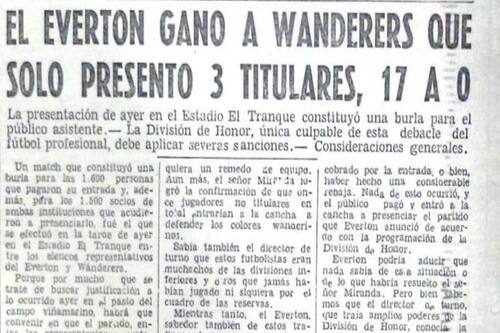17-0 en un Clásico Porteño: Se cumplen 72 años de la mayor goleada en la historia del fútbol chileno