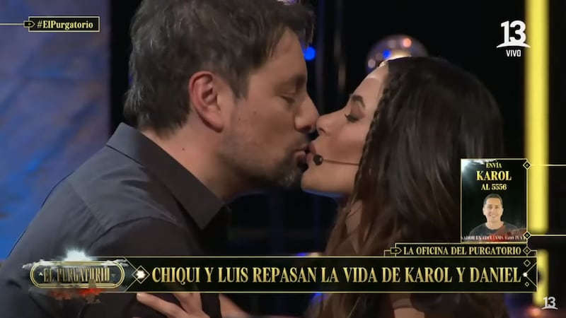 En “El Purgatorio”, Camila Campos y Daniel Valenzuela protagonizaron distintos momentos de coqueteo que culminaron con un piquito televisado.
