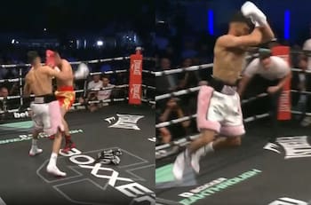 VIDEO | Su rival tiró la toalla: Adam Azim venció a Anthony Loffet en el primer round y celebró a lo CR7