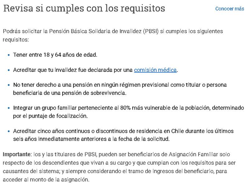 Estos son los requisitos de la PBSI.