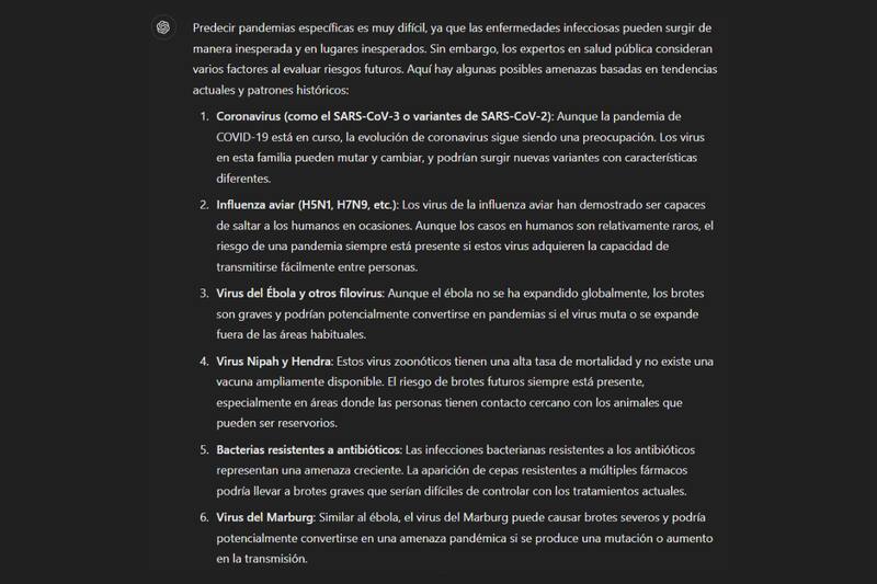 Según ChatGPT, estas son las pandemias que podría enfrentar la humanidad en el futuro.