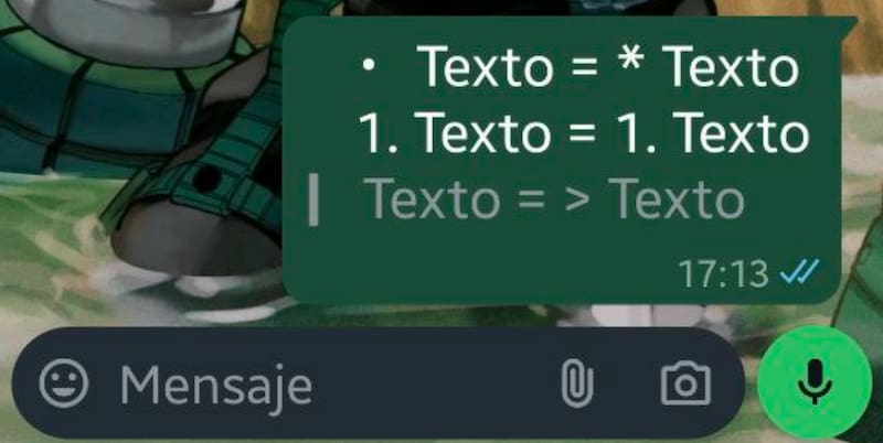 Estos son algunos de los estilos que puedes utilizar en WhatsApp.