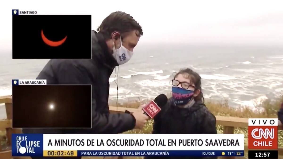 El tierno momento que protagonizó una niña junto a Daniel Matamala durante el eclipse