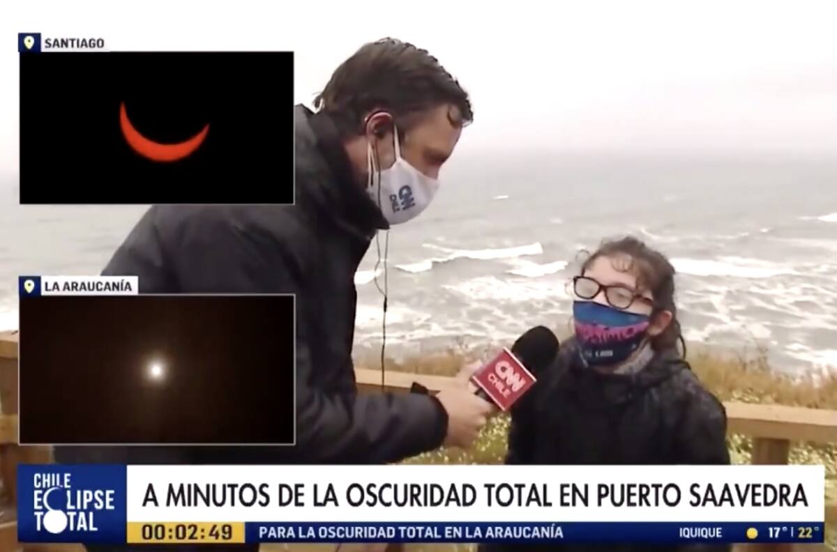 El tierno momento que protagonizó una niña junto a Daniel Matamala durante el eclipse