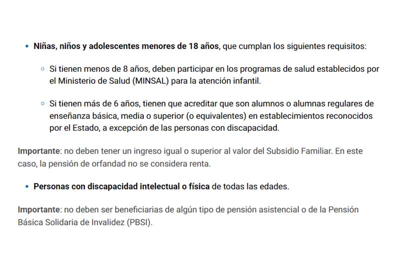 Estos son las personas por las que se paga el aporte.