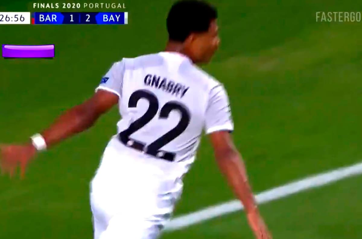 Del terror: Gnabry puso el tercer gol del Bayern ante Barcelona