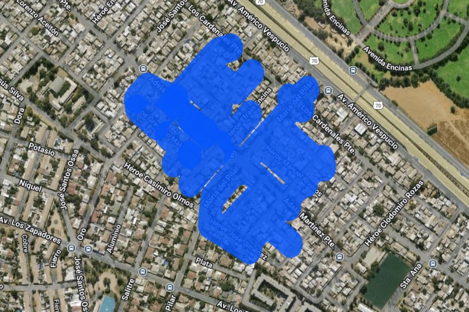 Sector afectado por el corte de luz.