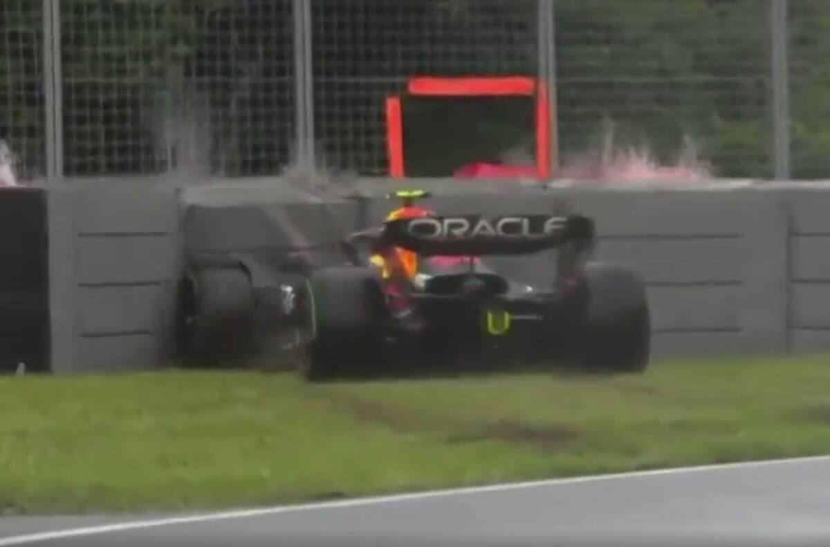 VIDEO | Perdió el control: Así fue el duro choque de Sergio "Checo" Pérez que lo dejó fuera en la Q2 del GP de Canadá