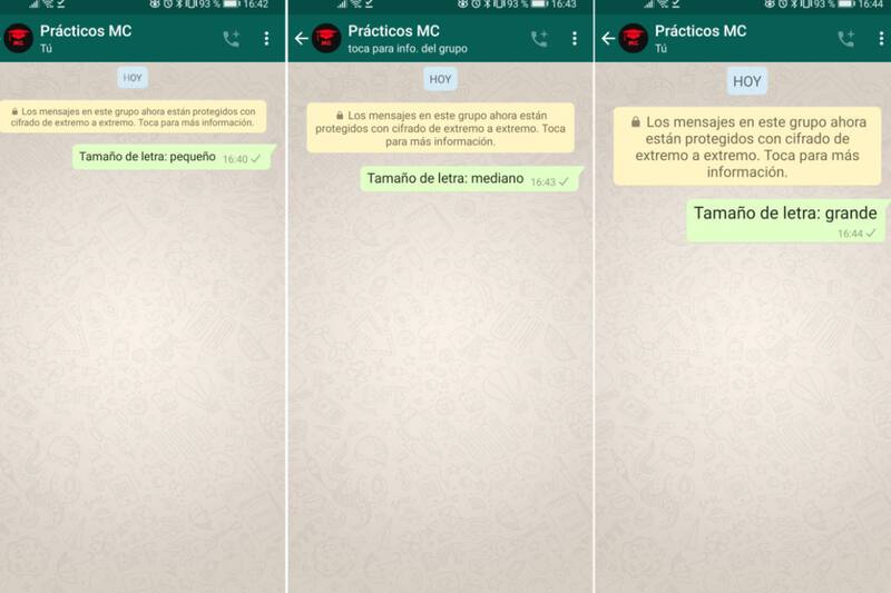 Estas son las diferencias en el tamaño de las letras.