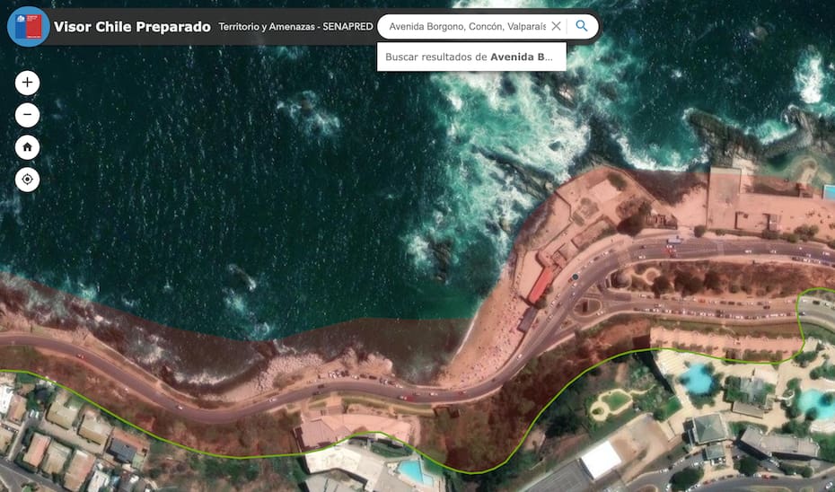 Sitio web de Senapred donde se puede obtener información sobre el riesgo en la zona en que vives.