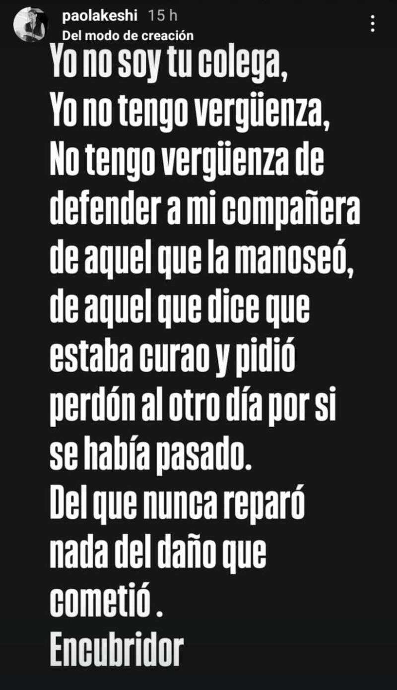 La actriz se lanzó contra Gonzalo Valenzuela. Créditos: Instagram