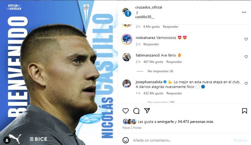 felicitó a Nicolás Castillo en la publicación de la UC.
