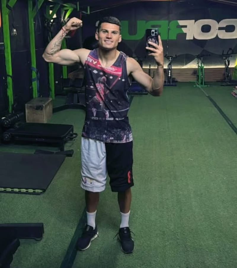 La foto que subió Lucas Cepeda a redes sociales después de entrenar.
