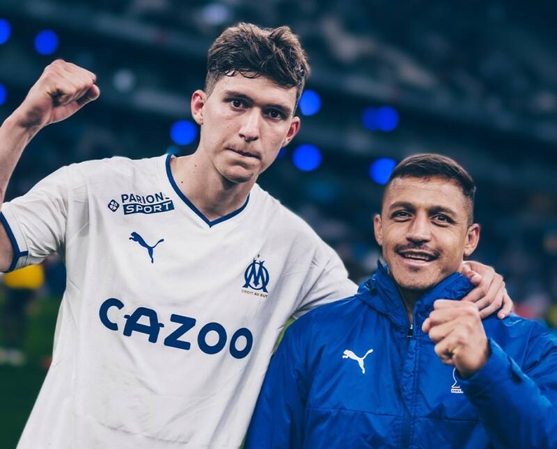 Alexis Sánchez tras la victoria del Marsella. Foto: OM_officiel