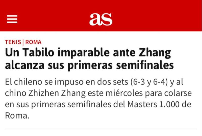 Alejandro Tabilo fue elogiado por los medios.