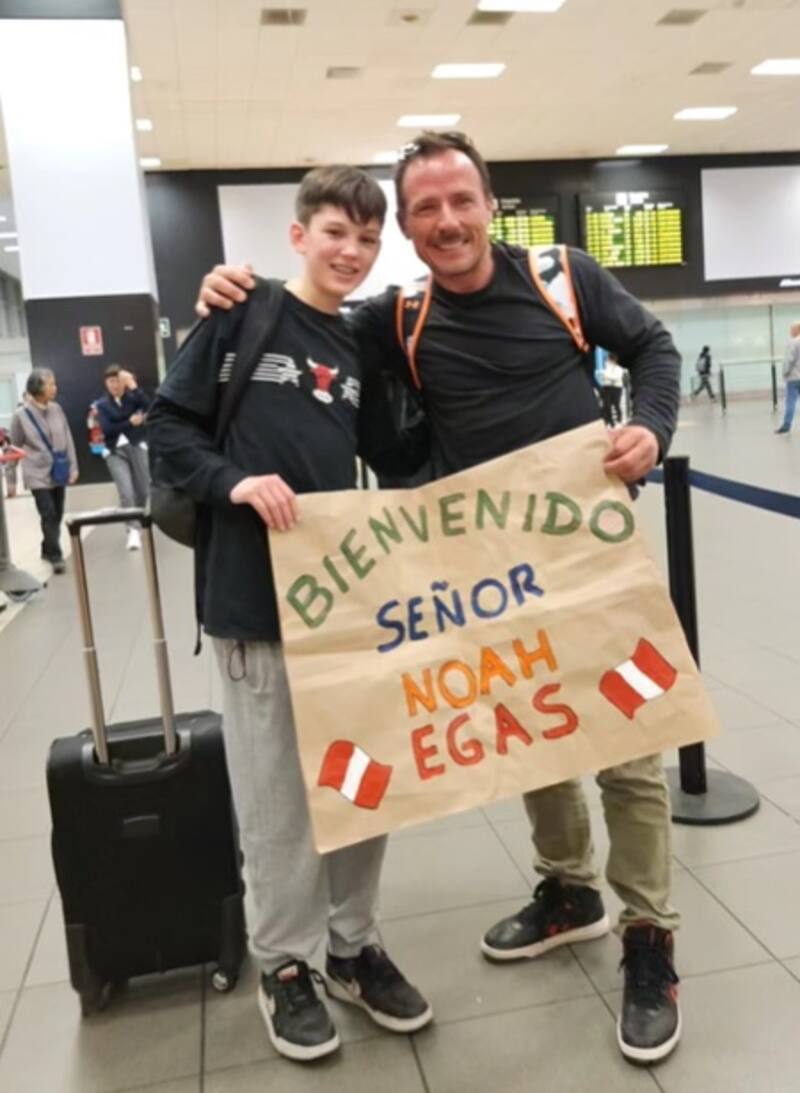 Gonzalo Egas se reencontró con Noah en Perú. Créditos: Instagram