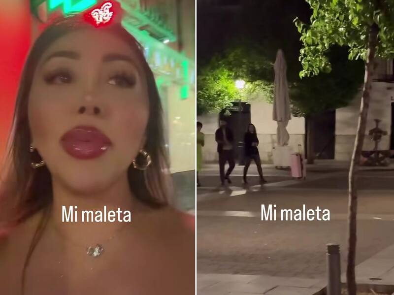 Naya Fácil olvidó una de sus maletas. Créditos: Instagram