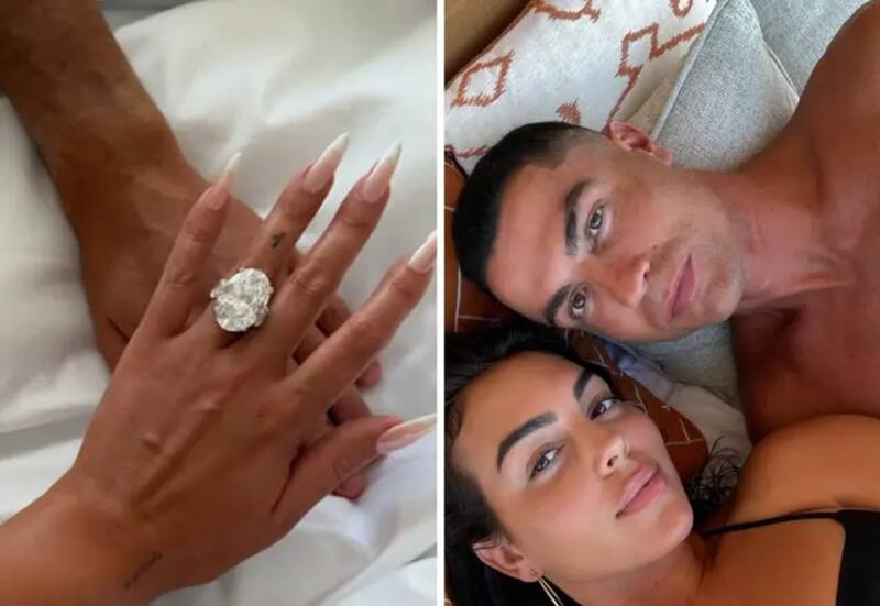 La modelo lució su impresionante anillo.