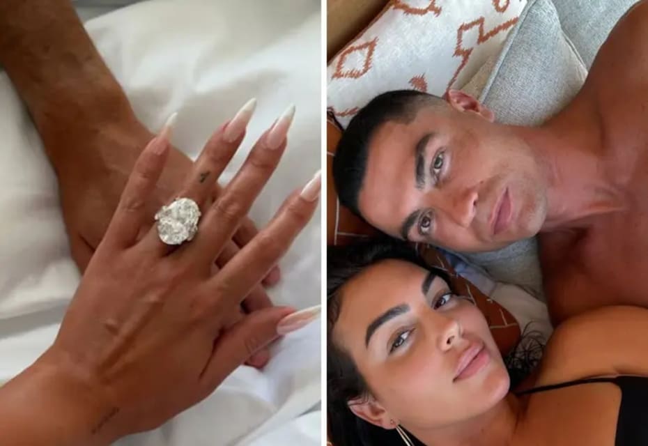 La modelo lució su impresionante anillo.