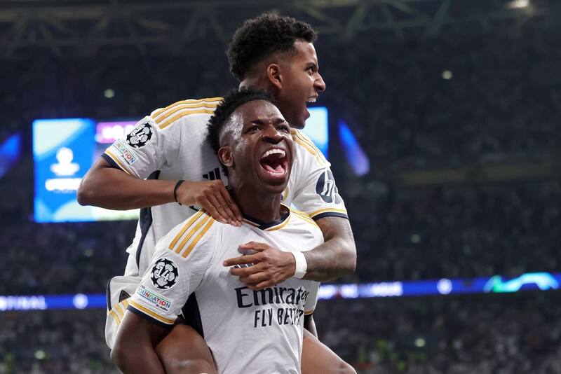 Vinícius Júnior fue una de las figuras y anotó el segundo gol para Real Madrid en la final de Champions League. Foto: EFE