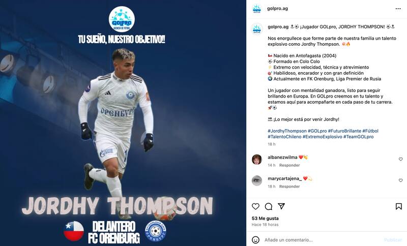 El chileno fue presentado en nueva agencia de futbolistas.